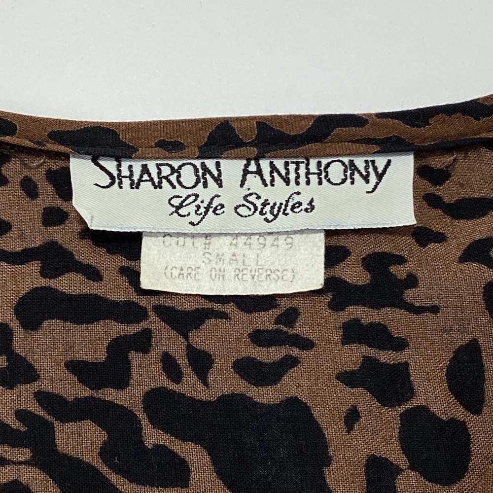 Sharon Anthony Life Styles Tropical Blouse Swim Cover Rayon Animal Print S - Picture 6 of 10
